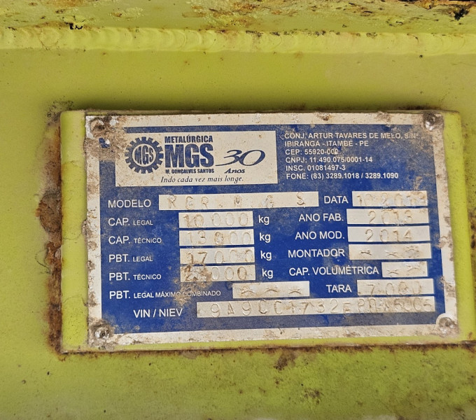 01 SEMI-REBOQUE ABERTO MGS, PLACA: ORD-3269
