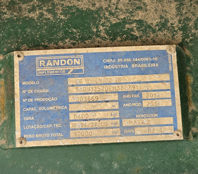 01 SEMI-REBOQUE ABERTO RANDON, PLACA: ORD-7331