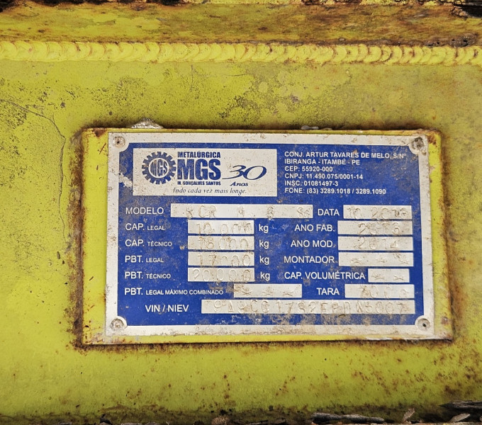 01 SEMI-REBOQUE ABERTO MGS, PLACA: ORD-3409