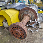 FEEDER TRANSPORTADORA DE BIOMASSA INOX Y-1202 MO2, APROX. 50 TON; 01 REDUTOR, 01 MOTOR ELÉTRICO, 01 MOTOBOMBA HIDRÁULICA
