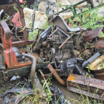 Chassi de trator Massey Ferguson, 290 com motor e de transmissão