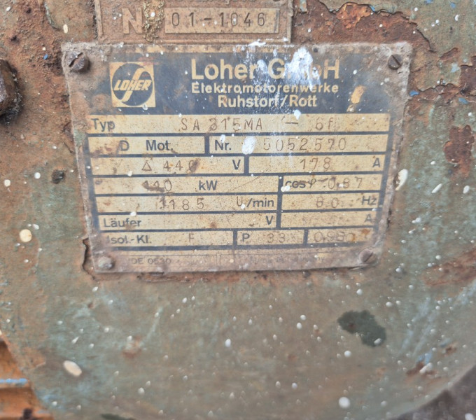 Motor elétrico LOHER, Modelo AS 315MA, 110KW
