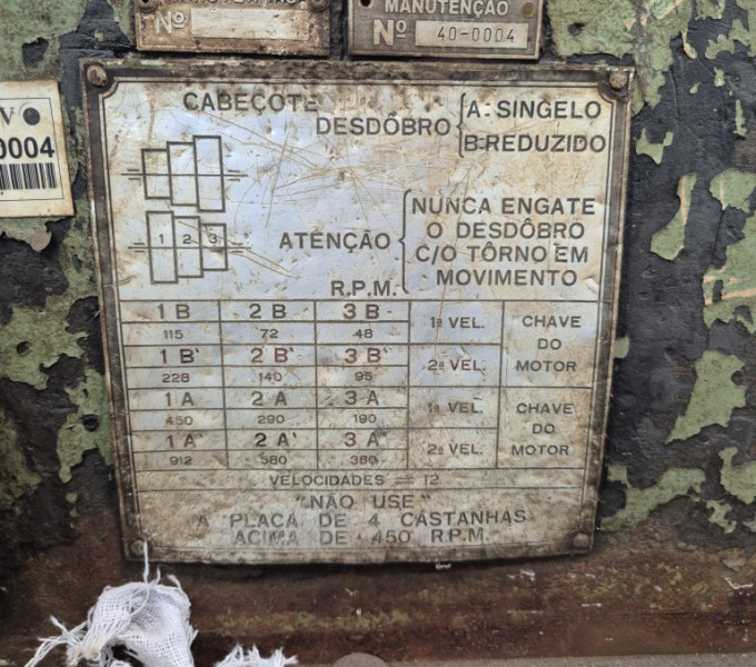 torno mecânico invicta barramento de 1,5m