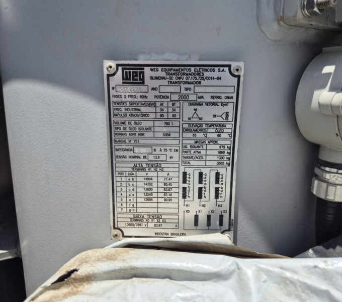 Transformador weg trifásico, 2000 kva