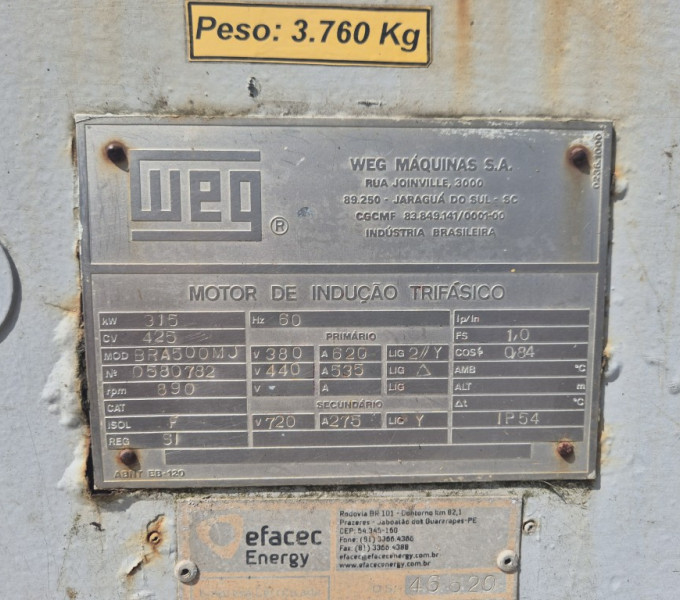 Motor de indução trifásico WEG 315 kw