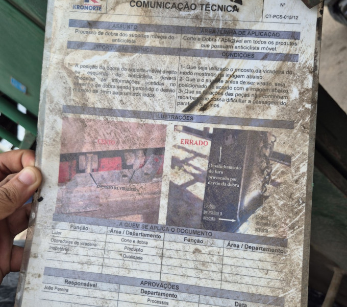 Viradeira de chapas 3m x 12mm CN Feva Fobesa