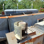 05 peças de dutos de ar em aço + Evaporador de ar-condicionado + filtro de agua sucateado