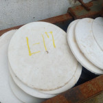 Diversos retalhos de Teflon de 5 mm e discos de Teflon
