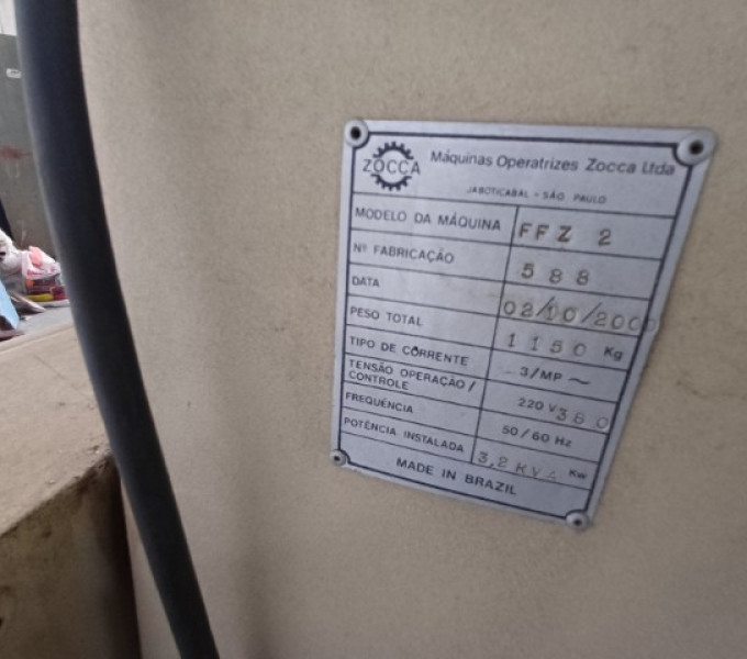 Fresadora vertical Zocca FFZ2