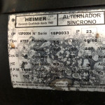 01 GERADOR DIESEL HEIMER , 15KVA (OBS: CONTÉM BATERIA MOURA, 01 QUADRO HEIMER, 03 PAINES GMS, SEM CABO ELÉTRICO)